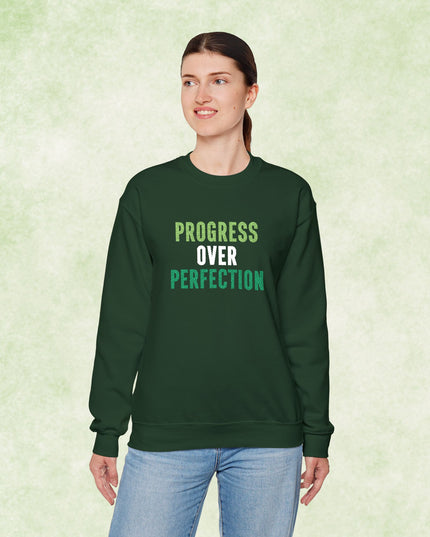 Embriodery PROGRESS OVER PERFECTION Sweatshirt