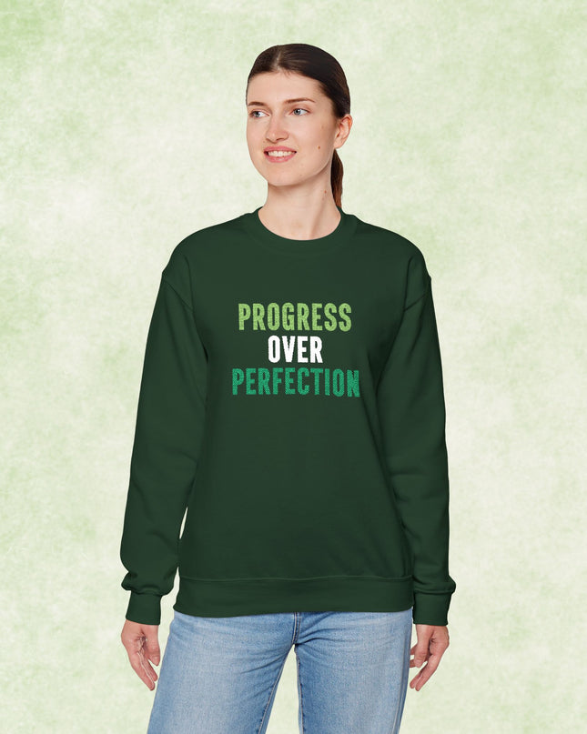 Embriodery PROGRESS OVER PERFECTION Sweatshirt