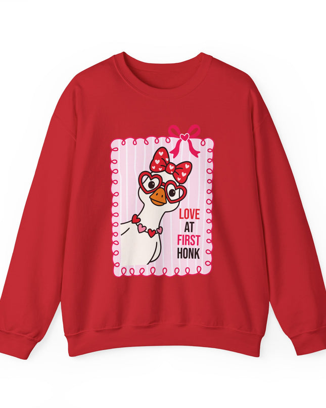 Love at First Honk Valentine Sweatshirt – Cute Goose Graphic Crewneck