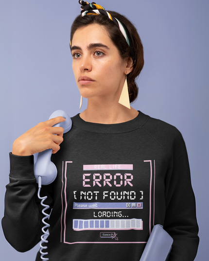 Real Life Error Unisex Crewneck Sweatshirt - Funny Tech Geek Loading Graphic Computer Shirt