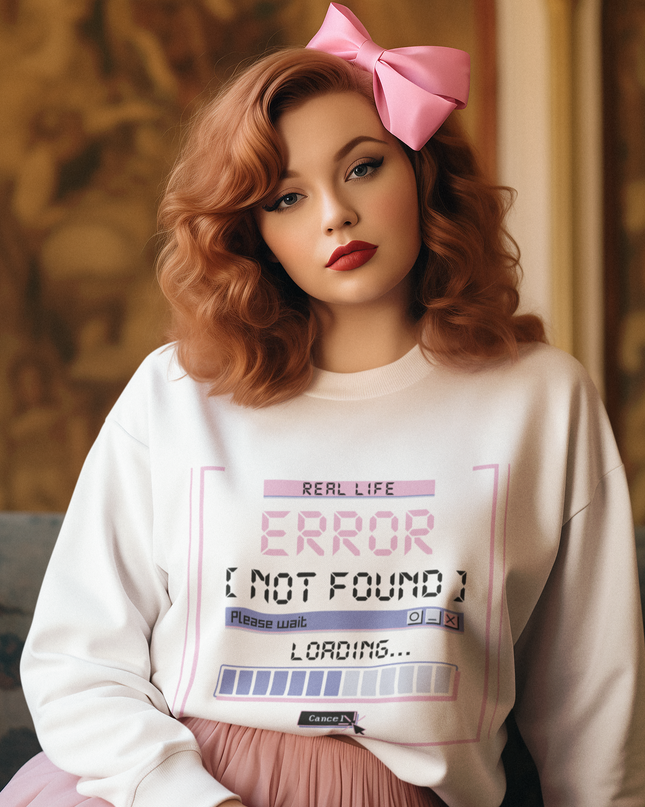 Real Life Error Unisex Crewneck Sweatshirt - Funny Tech Geek Loading Graphic Computer Shirt