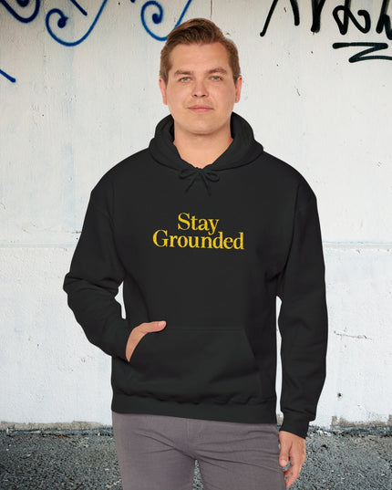Embroidered 'Stay Grounded' Hoodie