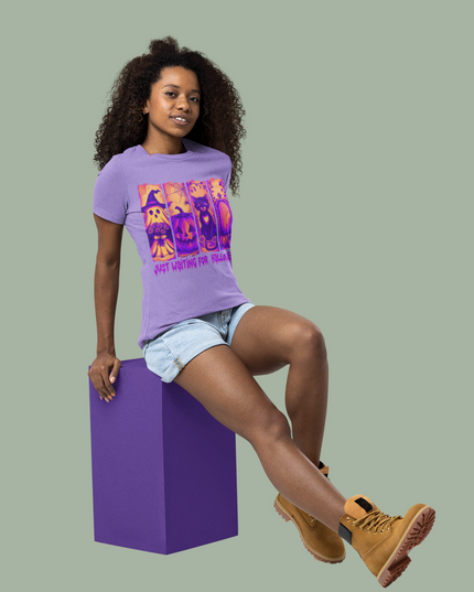 Unisex Halloween T-Shirt with Ghost, Pumpkin, Cat & Tombstone Design