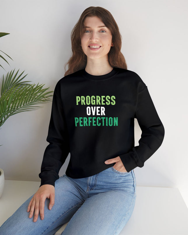 Embriodery PROGRESS OVER PERFECTION Sweatshirt