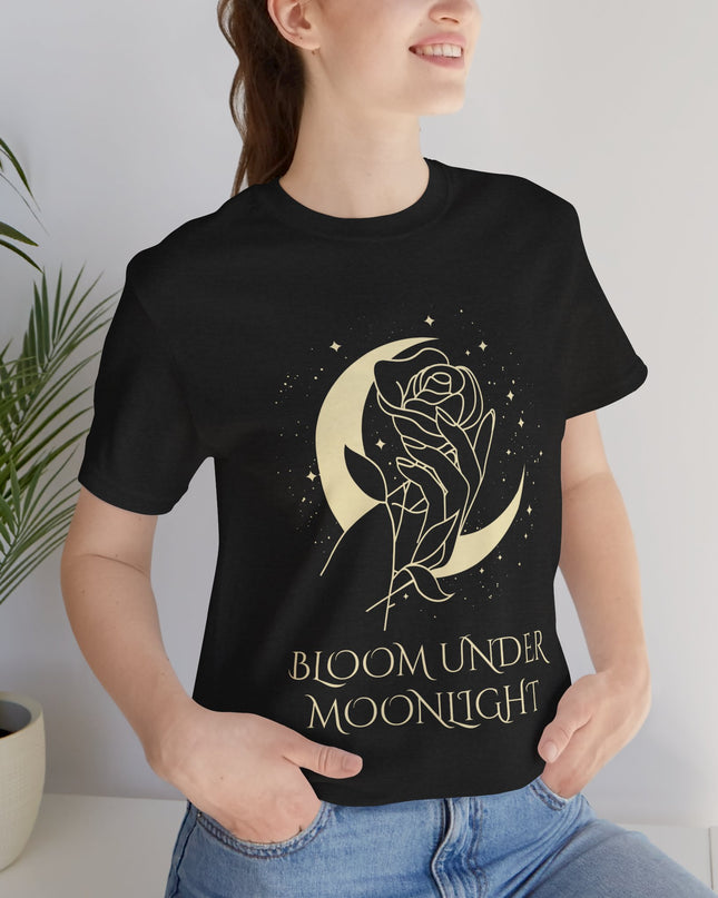 Bloom Under Moonlight — Celestial Spring Tarot T-Shirt