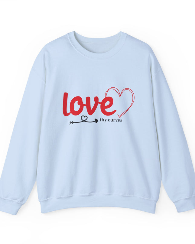 Love Thy Curves – Empowering Heart Script Crewneck Sweatshirt