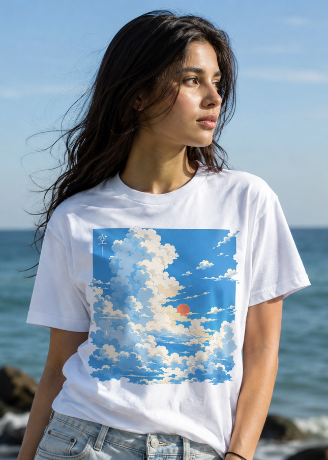 casual anime clothes cloud drift original anime sky t-shirt